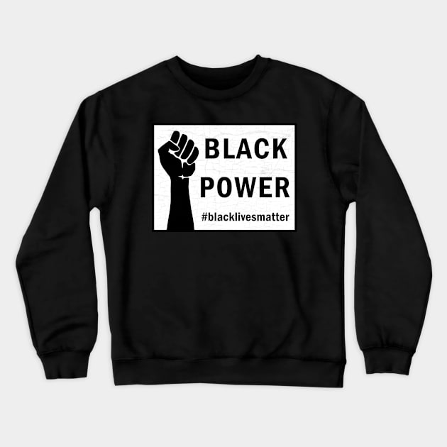 Black Power Fist Crewneck Sweatshirt by valentinahramov